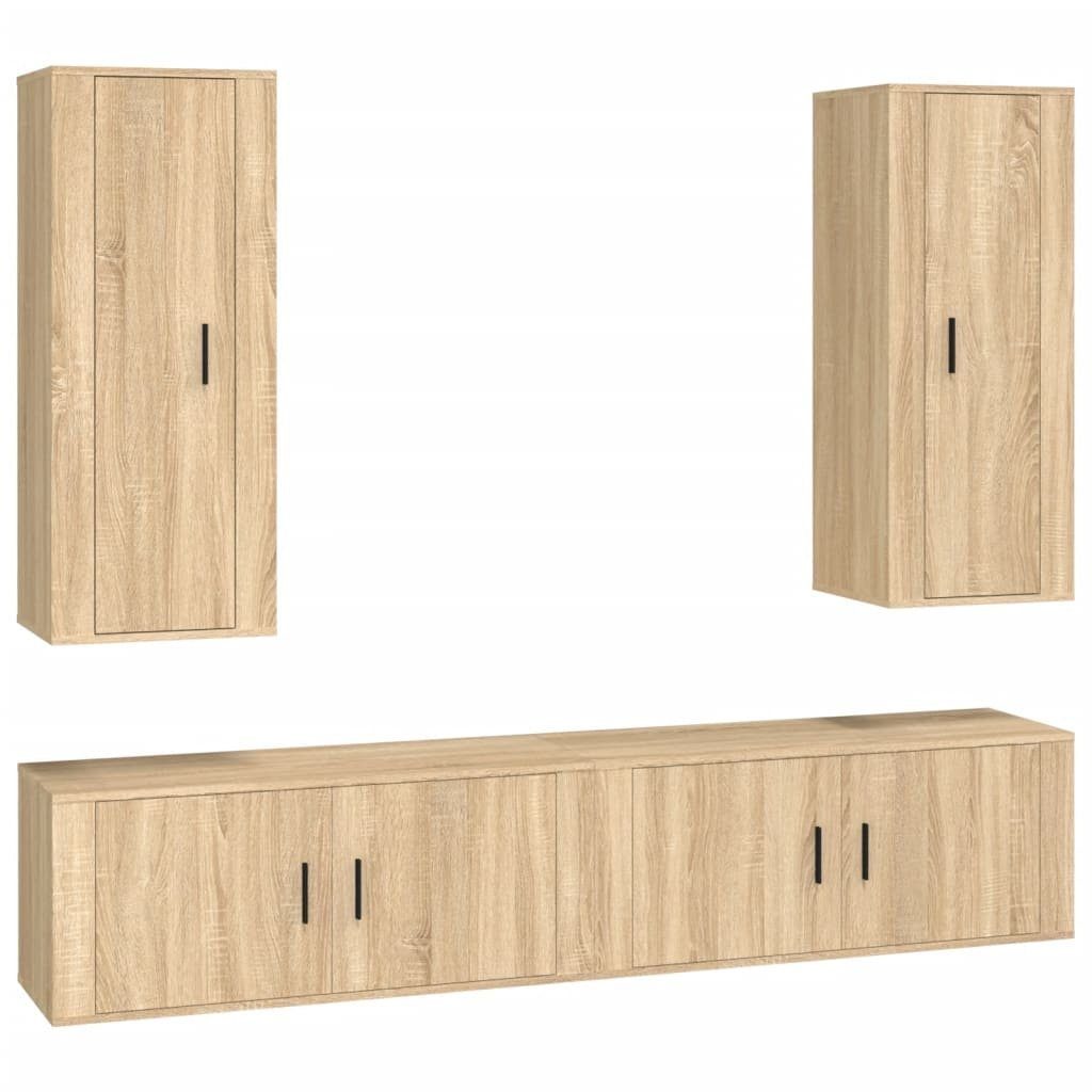 Eiche vidaXL Sonoma TV-Schrank (4-St) Holzwerkstoff Sonoma-Eiche 4-tlg. TV-Schrank-Set