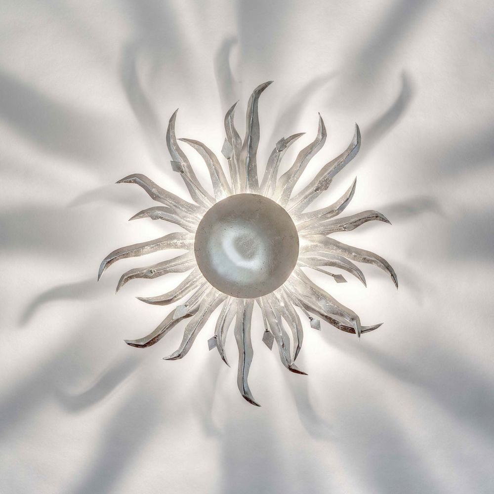 Holländer Wandleuchte Sonne Piccola Eisen Silber