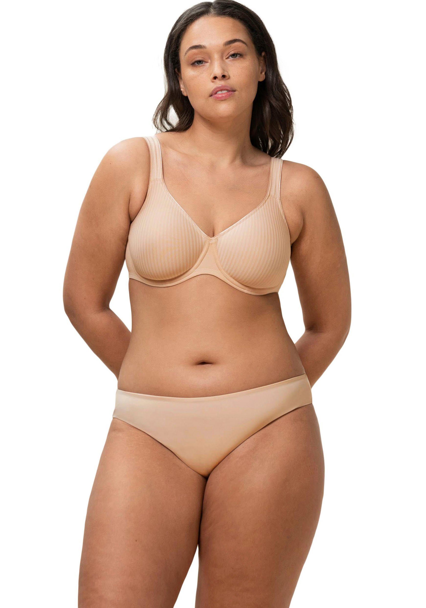 Triumph Bügel-BH Modern Soft Cotton W Cup B-F, mit dezentem Streifenmuster, Basic Dessous neutral beige