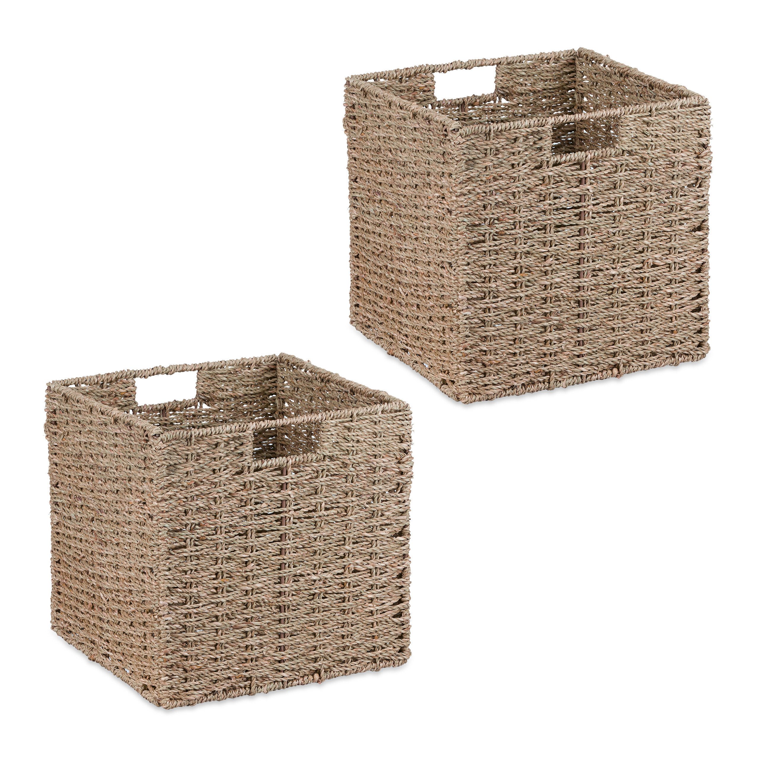 relaxdays Regalkorb Aufbewahrungskorb Seegras im Set (2er Set), 2er Pack günstig online kaufen
