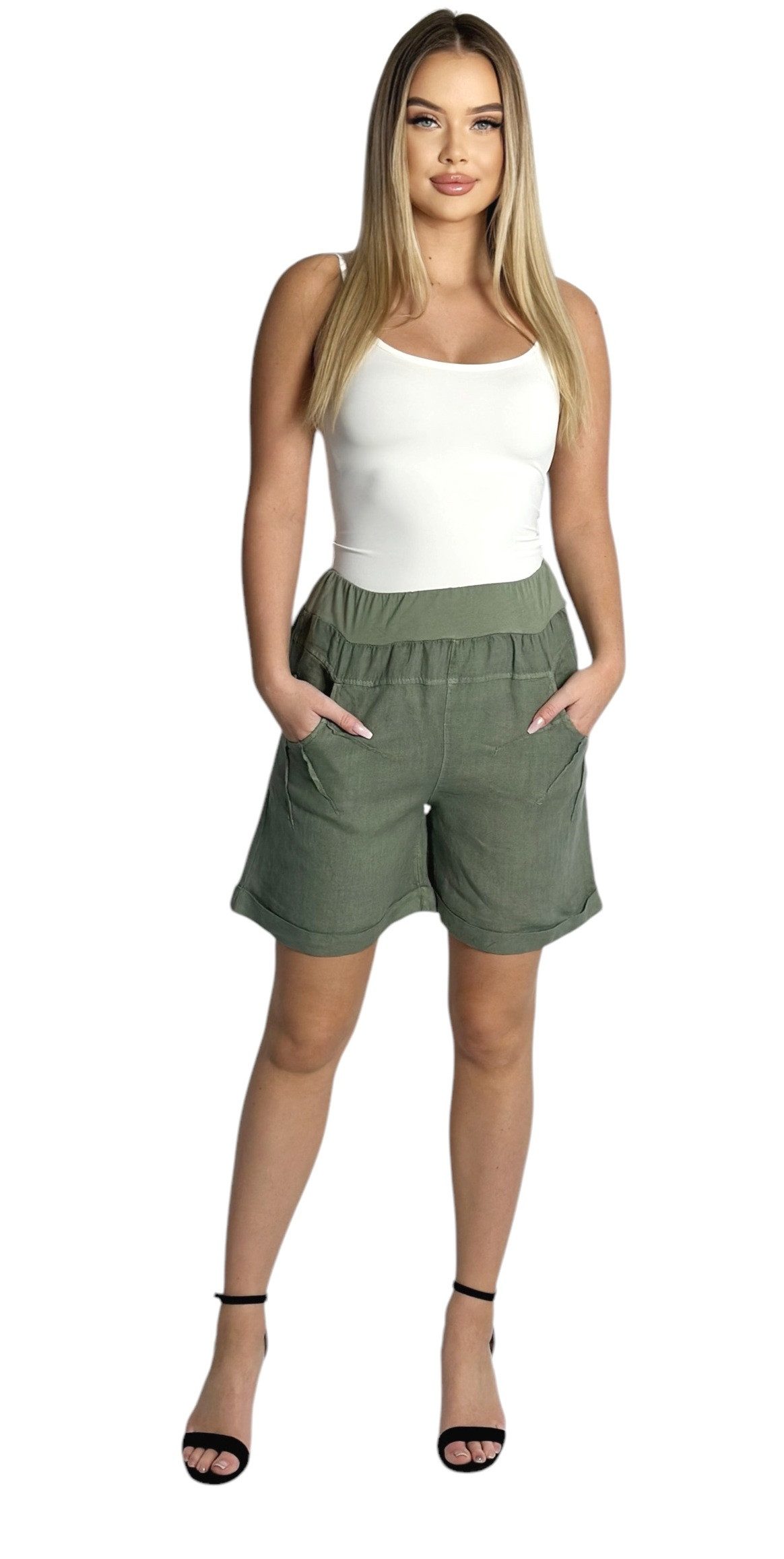 Mississhop Leinenhose 100 % Leinen Leinenshorts günstig online kaufen