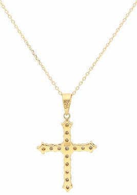 Firetti Kreuzkette Schmuck Geschenk Halsschmuck Halskette Silberkette Kreuz, mit Diamanten