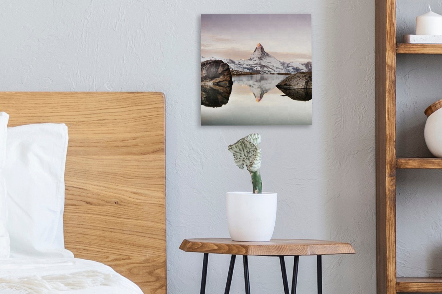 Wohnzimmer Matterhorn OneMillionCanvasses® (1 in Schweiz, auf für das Stellisee der Leinwandbild Leinwand St), Blick Bilder vom Schlafzimmer