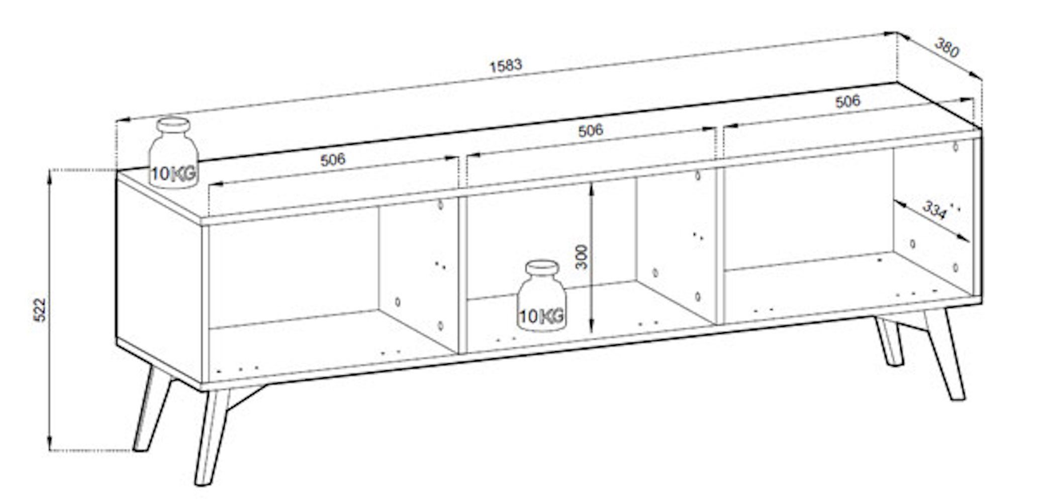 Feldmann-Wohnen Wohnwand Forest, (Forest, Wohnzimmer-Set), 3-teilig beige / Herringbone Skandi