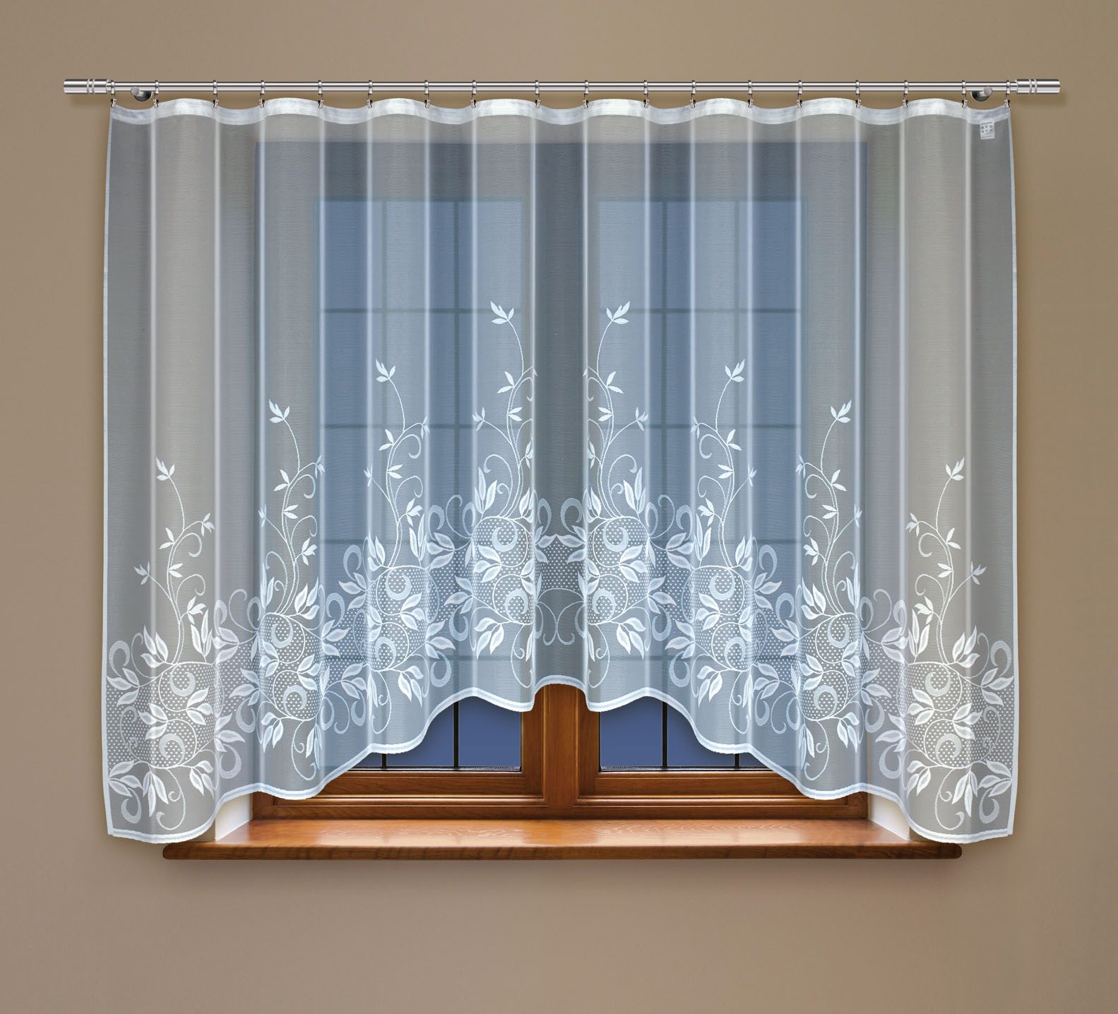 HAFT Gardine Weiß 24249 Kletterpflanzen Motiv, günstig online kaufen