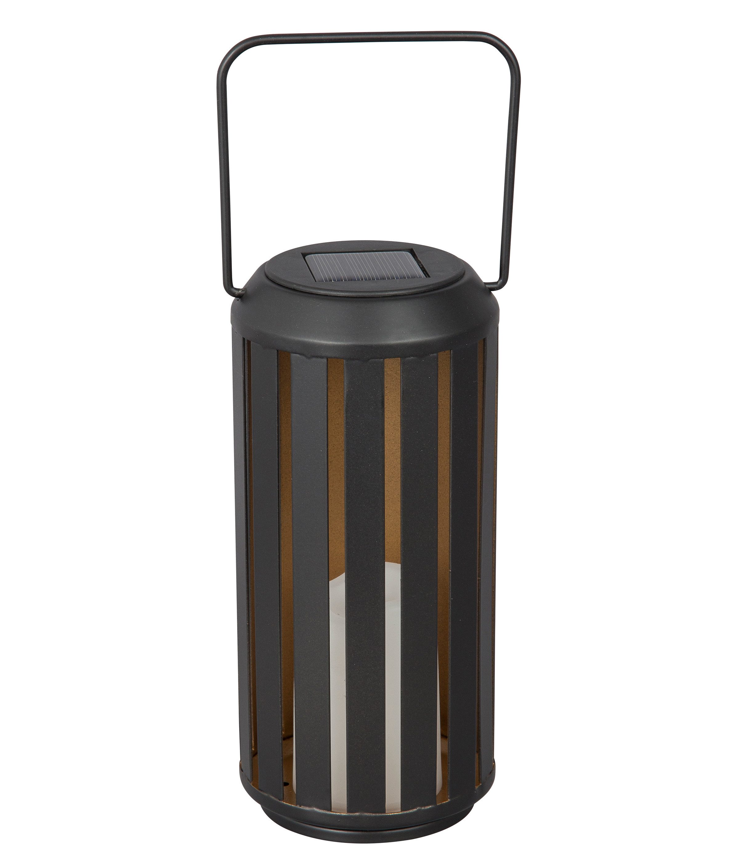 Dehner LED Solarleuchte Tilda, warmweißes Licht, IP44, Metall / Kunststoff, schwarz, Warmweiß, elegante Gartenleuchte mit 6 Stunden Leuchtdauer, auch Akkubetrieb