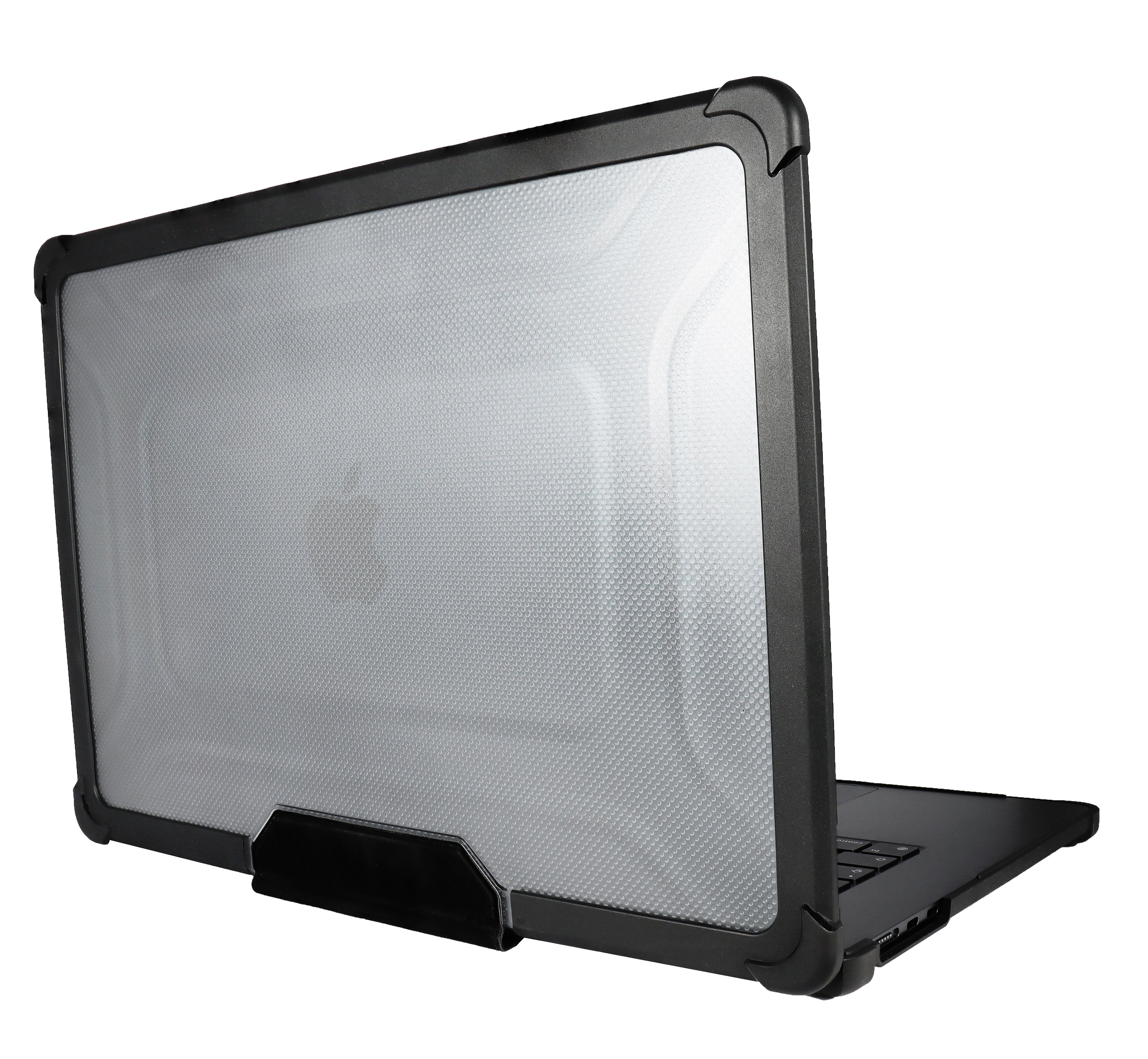 honju Laptop-Hülle FIT Kickstand Case - MacBook Air 15 Zoll Hülle (M5 / M4 / M3 / M2), [Ausklappbare Standfüße] schwarz / transparent
