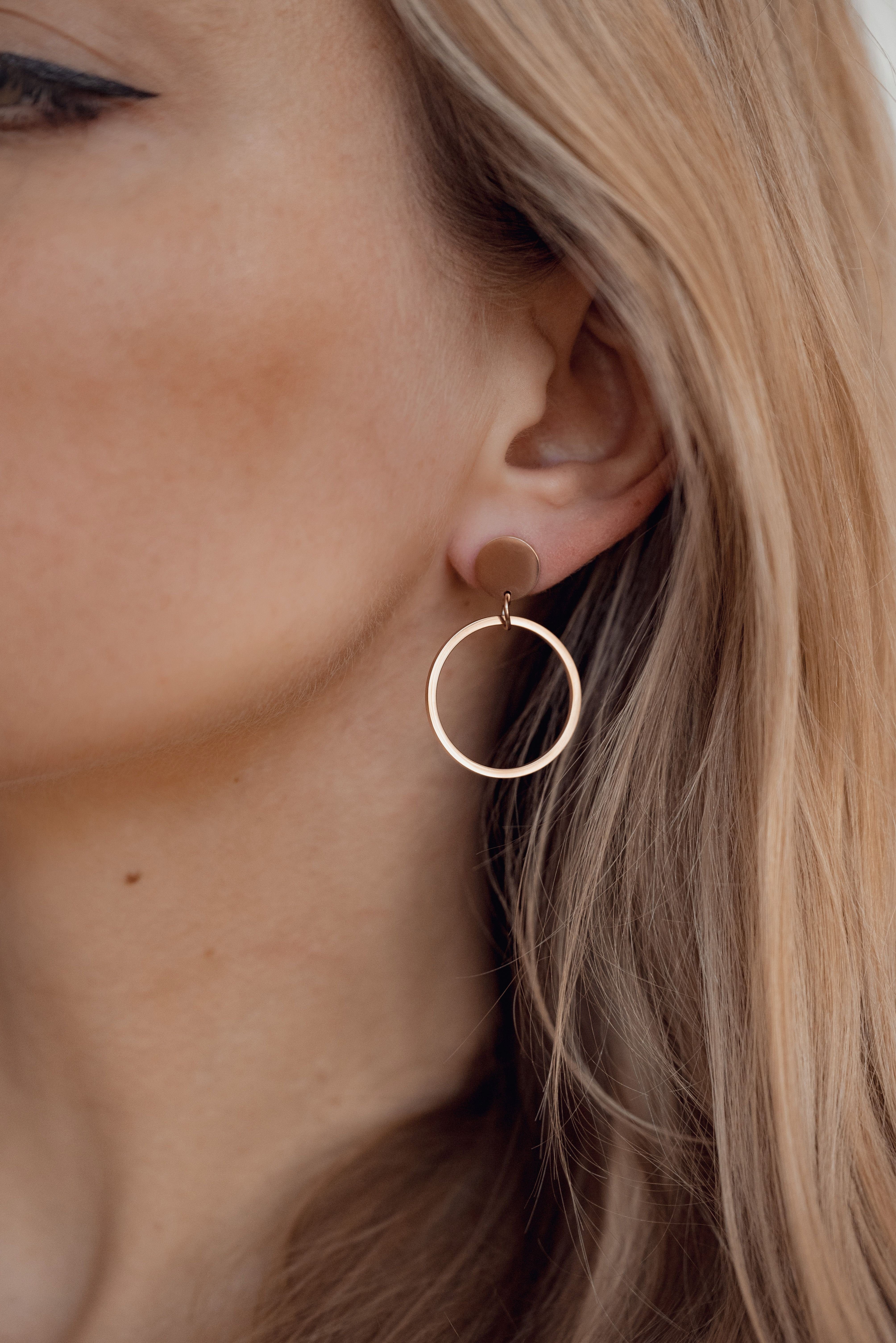 Hey Happiness Paar Ohrhänger Kreis, 18K Vergoldete Damen Ohrringe, Hängende günstig online kaufen