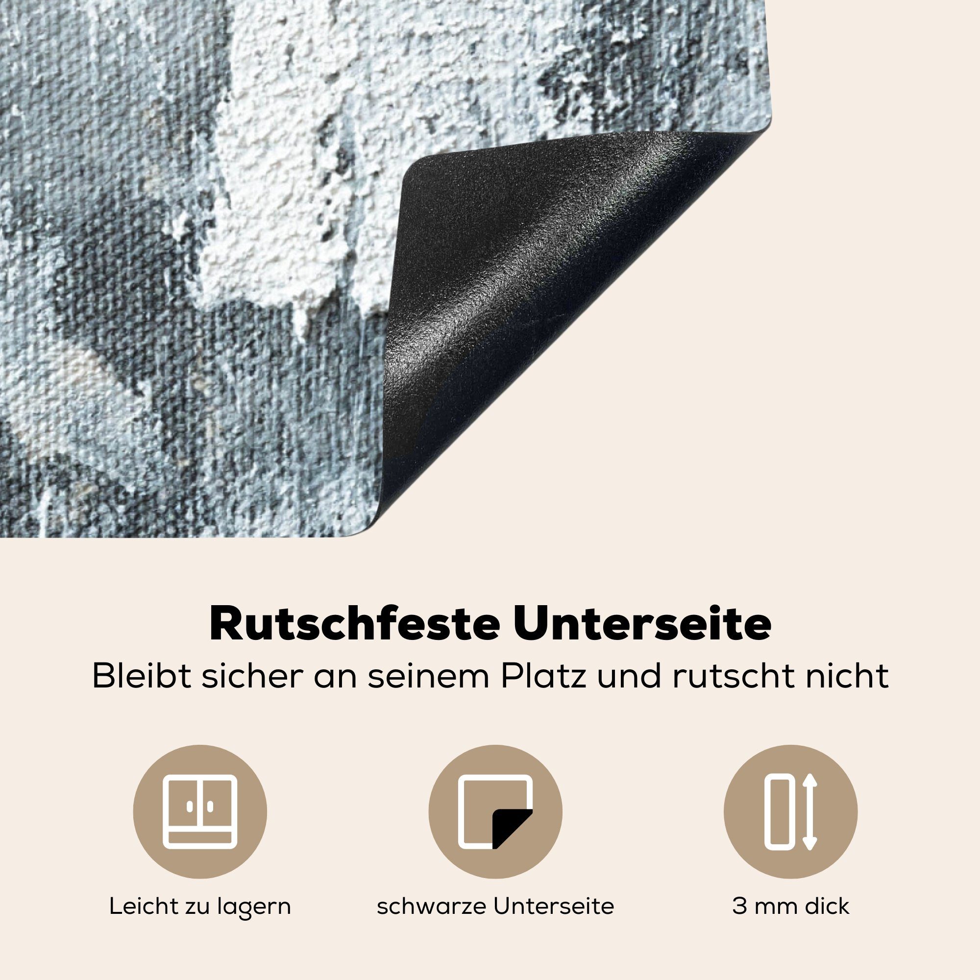 Ceranfeldabdeckung Industrie (1 Herdblende-/Abdeckplatte 81x52 Vinyl, - Design, Farbe - MuchoWow Induktionskochfeld die tlg), küche, cm, Schutz für