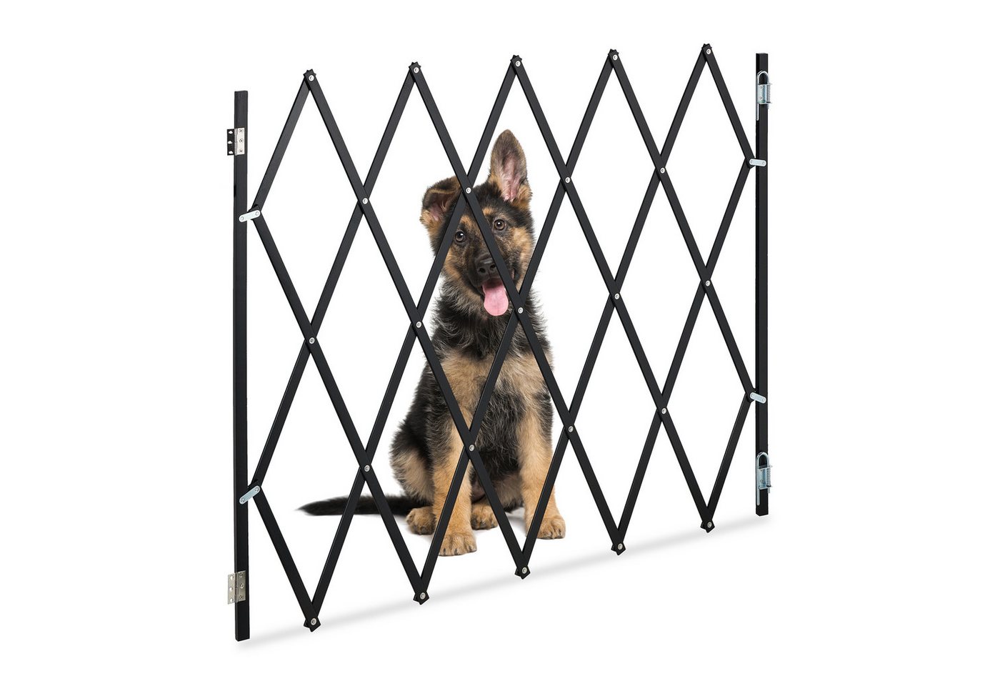 relaxdays Universalschutzgitter Ausziehbares Hundeabsperrgitter schwarz (1 St)