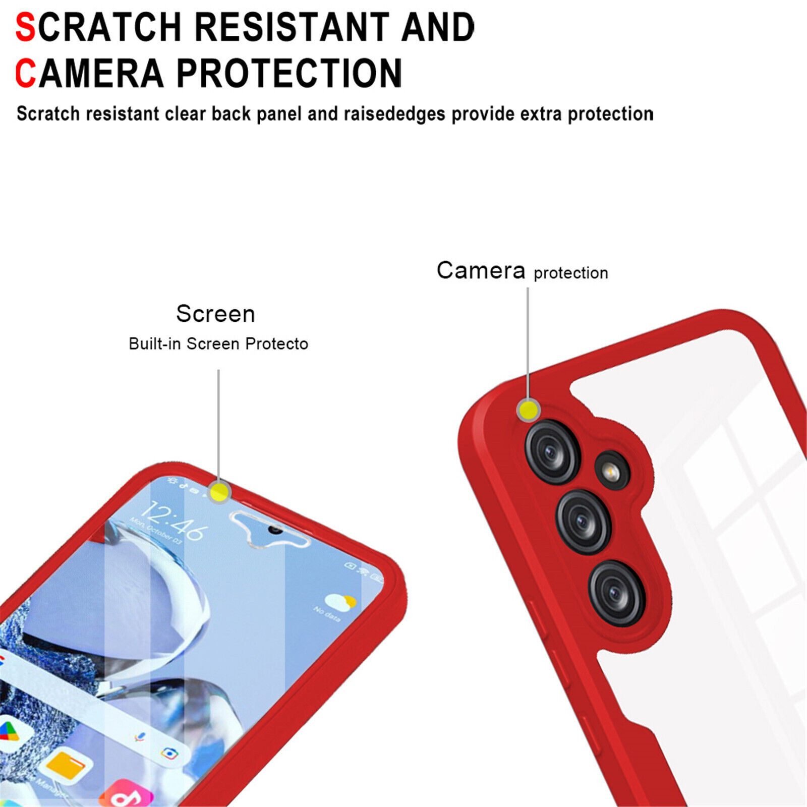 betterfon Handyhülle für Samsung Galaxy A05s 2-teiliges 360° TPU Schutzcase, 2-teiliges 360 Grad Case mit Rundumschutz und Displayschutz