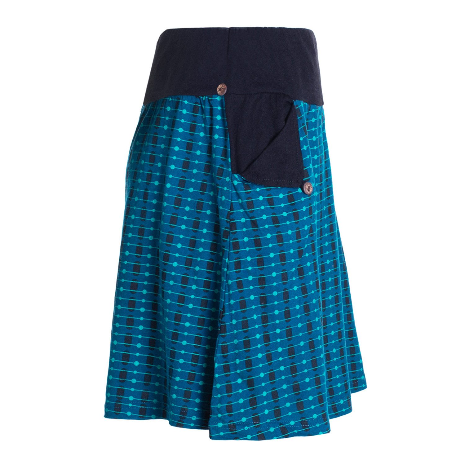 Vishes Minirock Damen Mini-Rock Baumwolle Punkte extrabreiter Bund mit Kordel-Zug Alternative Bekleidung, Ethno, Hippie, Retro Style