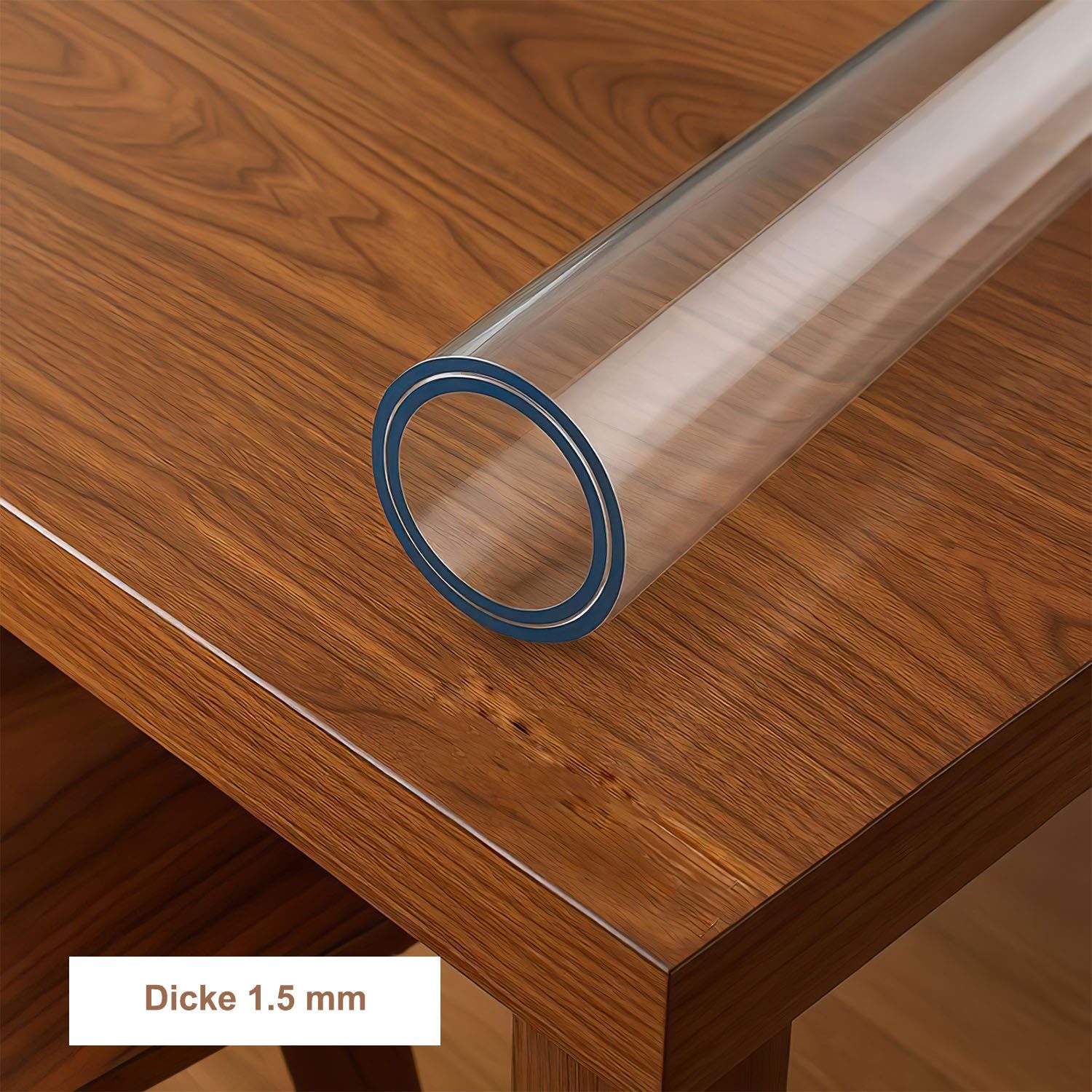 HEYHIPPO Tischdecke PVC transparente Tischdecke 90×150cm Tischplattenschutz Tischabdeckung (Geruchloses Tischset aus weichem Glas, 1,5 mm dick, verschleißfest), – Bild 5 von 5
