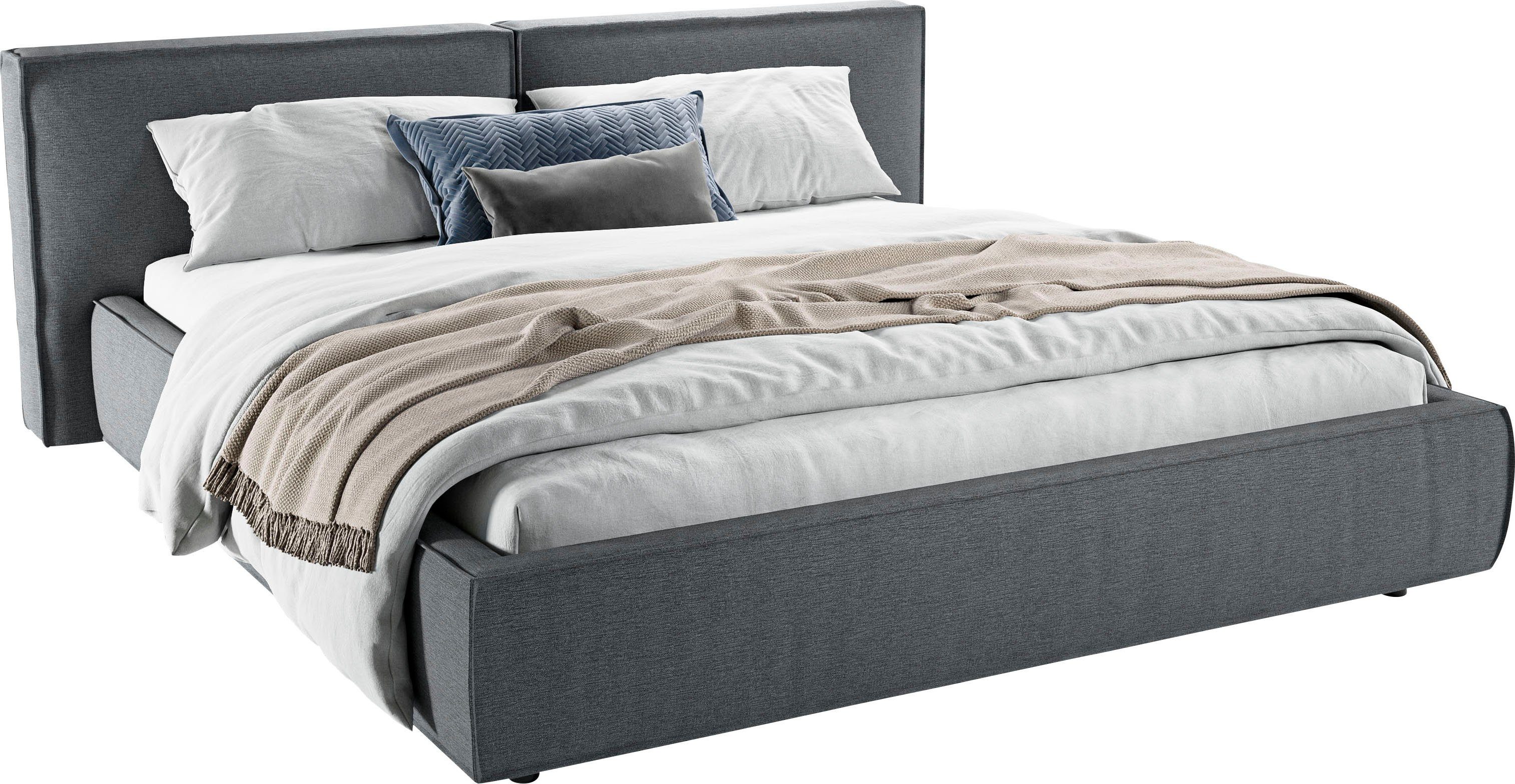 Home affaire Polsterbett Adrina mit Biesenoptik, Feincord und Luxus-Microfaser, bis 280kg, auch in Überlänge 220 cm, 4 Breiten bis 200cm