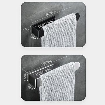 BlauCoastal Handtuchhaken Handtuchhalter ohne Bohren, Badezimmer, (Handtuchhalter aus Edelstahl zum Kleben für Bad und Küche), Handtuchhalter Wand gebürstet (23 cm)