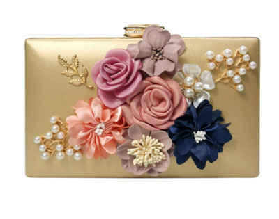 TSEPOSY Abendtasche Damen-Clutch mit Blumenmotiv,Abendtasche,Handtasche