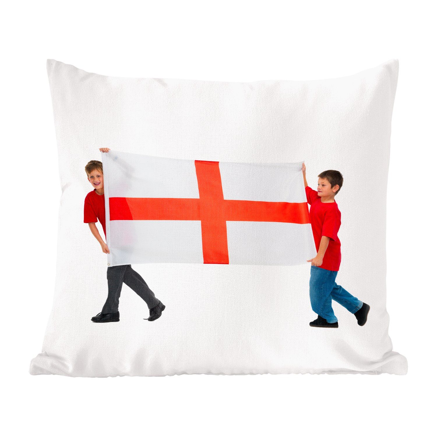 Deko, für Schlafzimmer, MuchoWow Zierkissen Sofakissen Zwei die Füllung englische tragen mit Flagge, Jungen Dekokissen Wohzimmer,