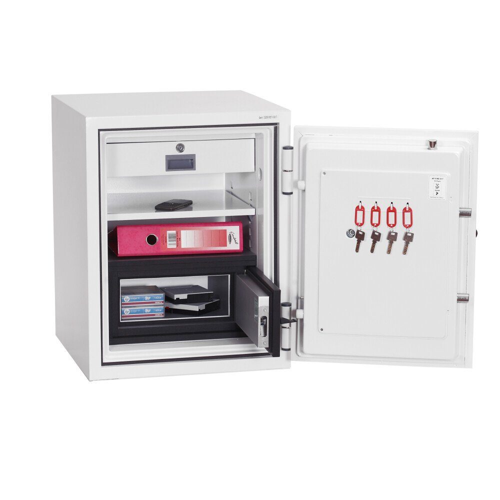 Phoenix Tresor Phoenix DS2501K Datenschutztresor Datacombi elek Tastenschloss Weiß (1-St)