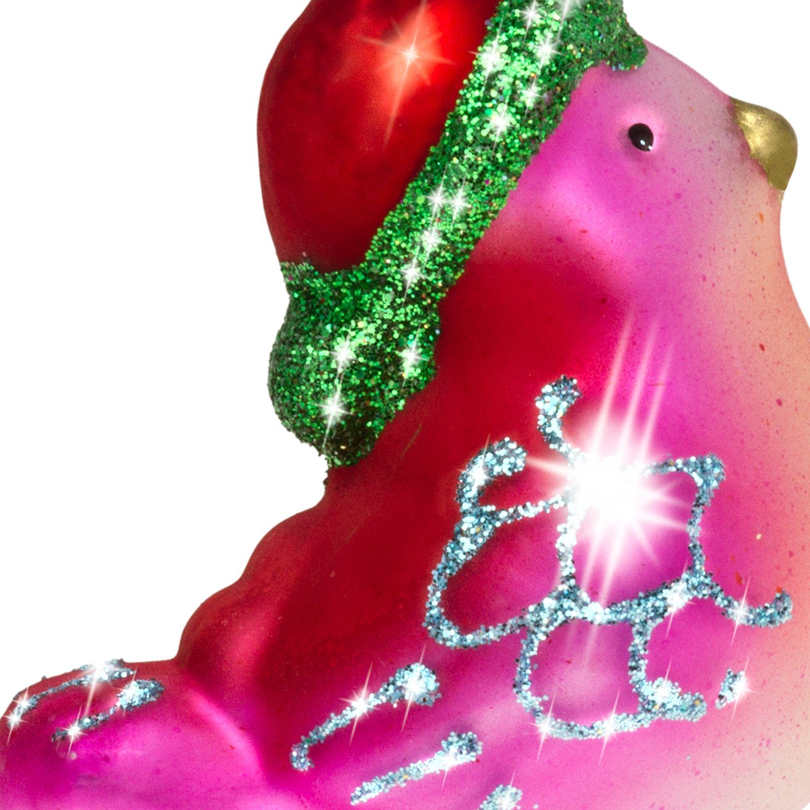 SIKORA Vogel BS390 Anhänger Glas Christbaumschmuck Figur Clip Pink Weihnachtsbaum