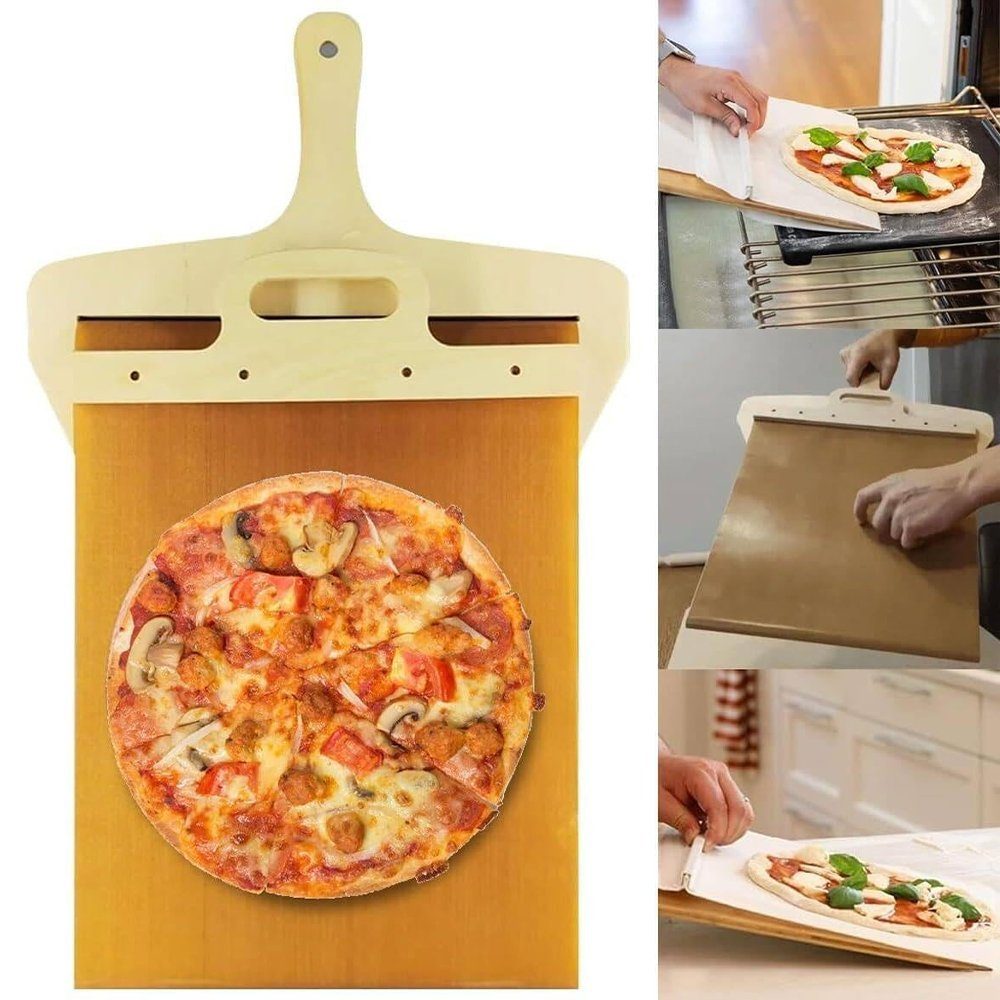 Zimtky Pizzaschieber Schiebe-pizzaschieber Verschiebbare Pizzaschaufel, Aufhängeloch Mit