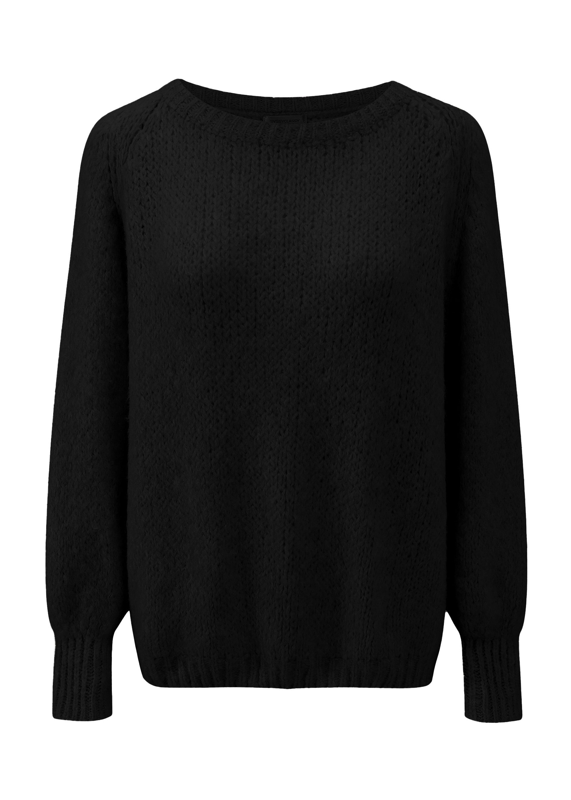 SASSYCLASSY Strickpullover Oversize Pullover Damen mit U-Boot Kragen Elegan günstig online kaufen