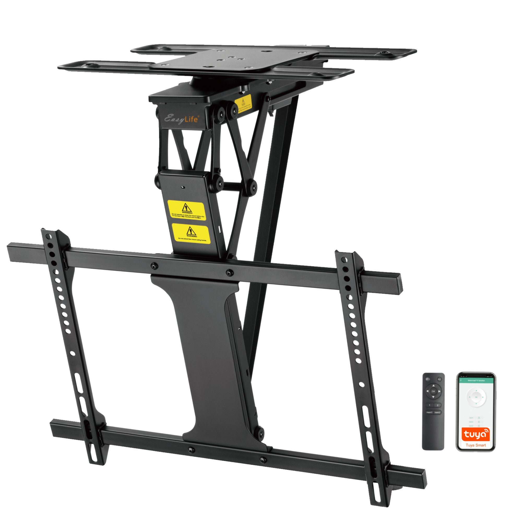 EasyLife TV-Deckenhalterung TV Deckenhalter elektrisch drehbar 32-75", VESA bis 600x400 (schwarz), (bis 75 Zoll)