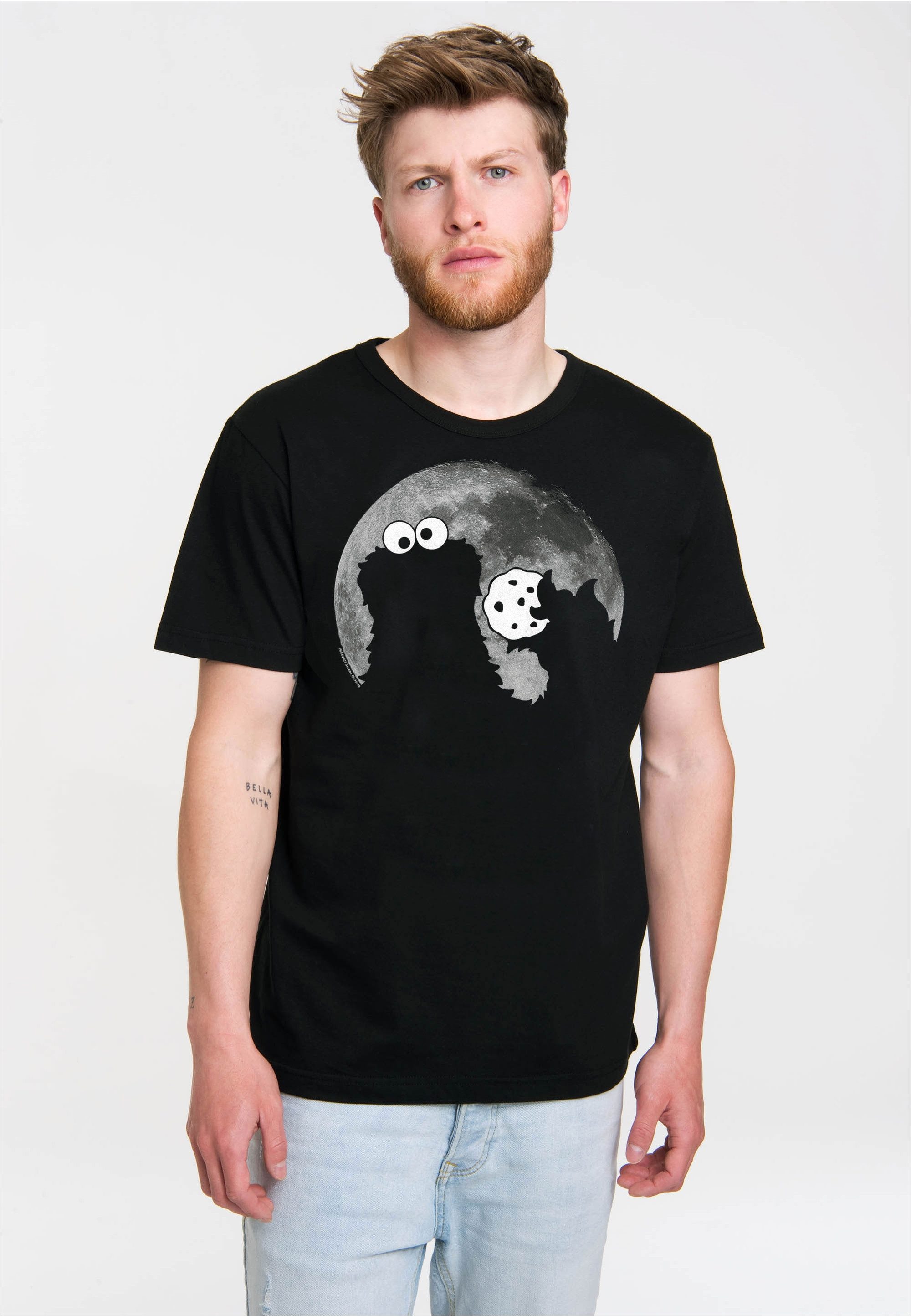LOGOSHIRT T-Shirt Sesamstrasse - Krümelmonster Mond mit coolem Print