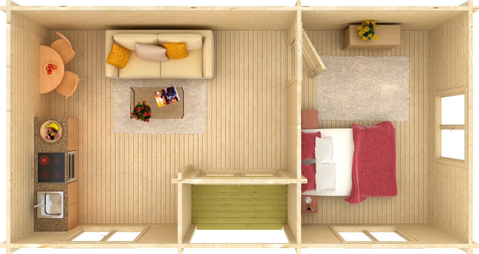 Palmako Gartenhaus Ferienhaus Anna, BxT: 790x420 cm, inklusive Fußboden