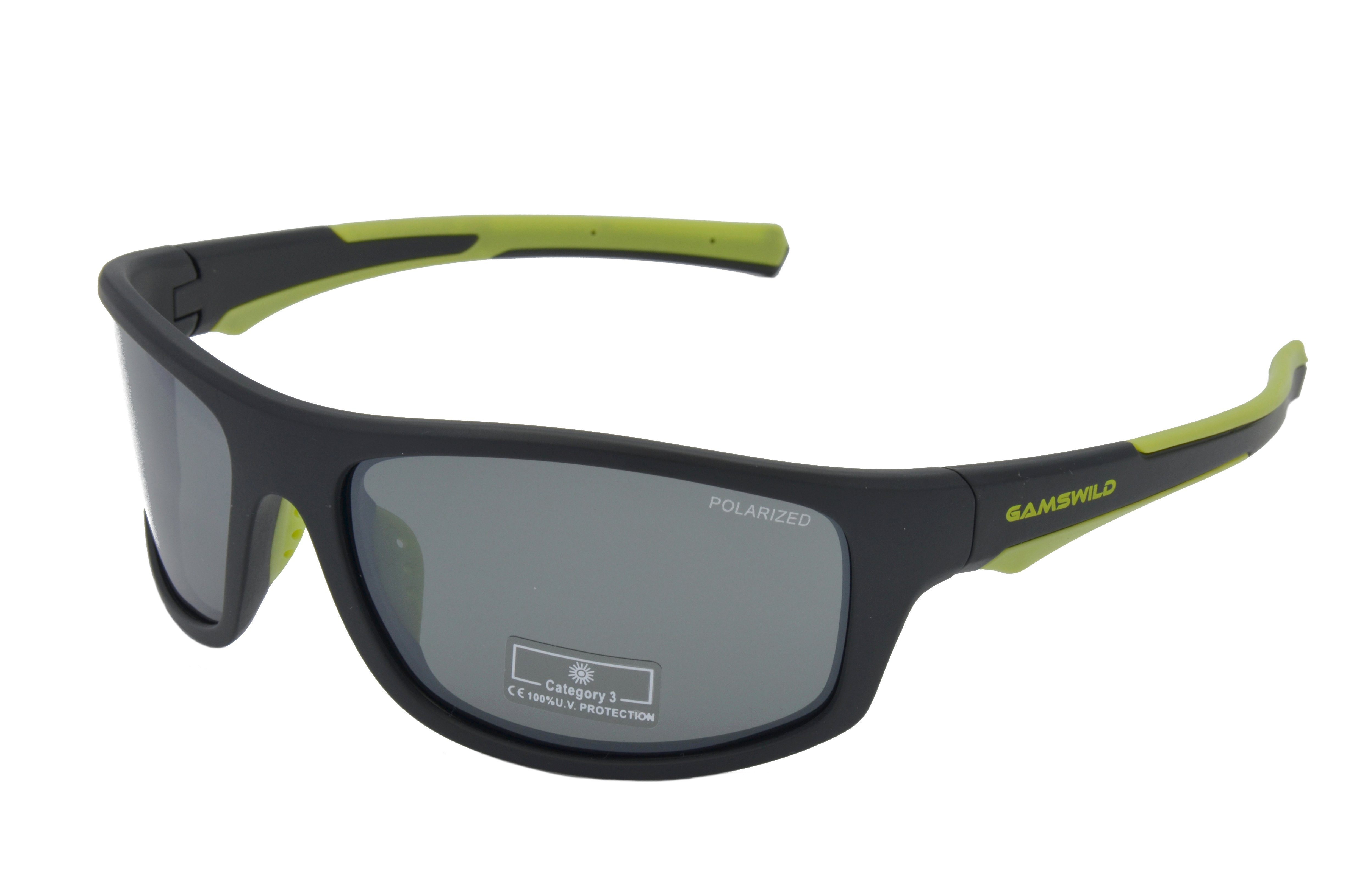 Gamswild Sportbrille WS2238 Sonnenbrille Damen / Unisex, blau, polarisiert, TR90 Herren -orange, schwarz-grün schwarz-rot, -grün Skibrille grau, Fahrradbrille