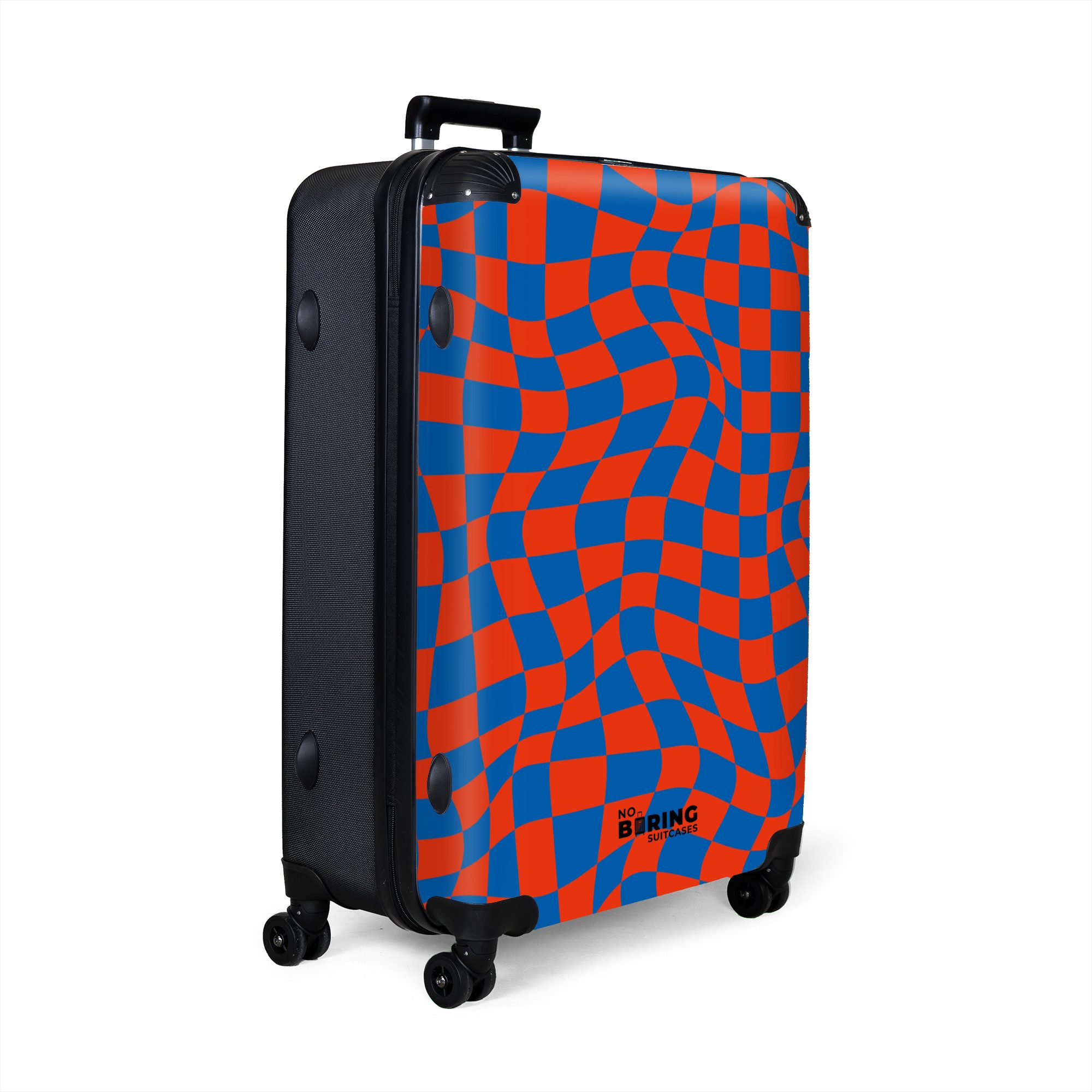 NoBoringSuitcases.com© Hartschalen-Trolley Gewellter rot-blau karierter Dru günstig online kaufen