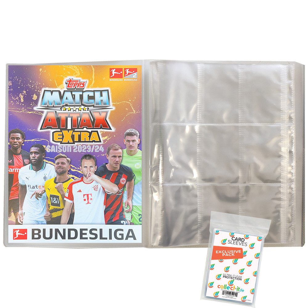 collect-it.de MY HOME OF CARDS + TOYS Sammelkarte Match Attax EXTRA Bundesliga 2023/24 1 Leere Sammelmappe + Sleeves