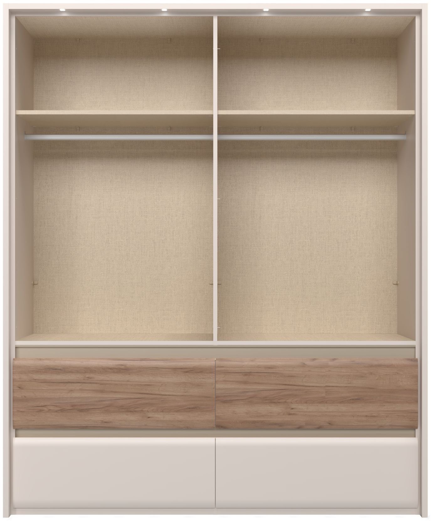 Style Beleuchtung, Funktion Invictus Soft-Close Places LED mit lackiert, of Kleiderschrank UV