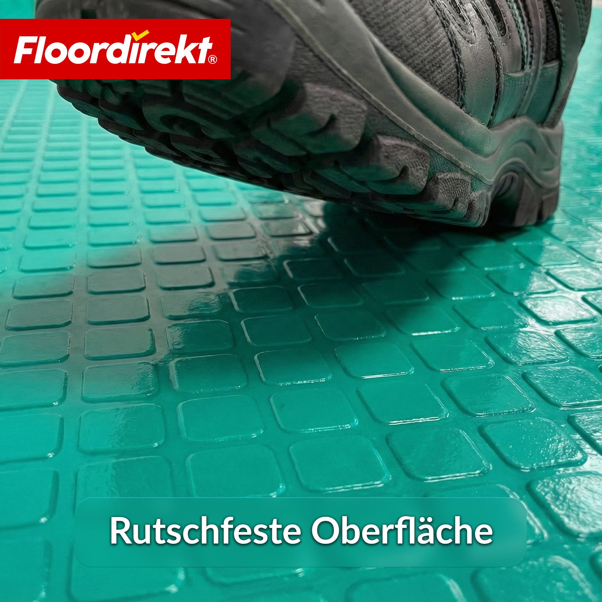 Floordirekt Vinylboden PVC-Bodenbelag Quadrat-Optik Check Quadra 110 cm Breite rutschfest, Abriebarm & langlebig, vielseitig einsetzbar
