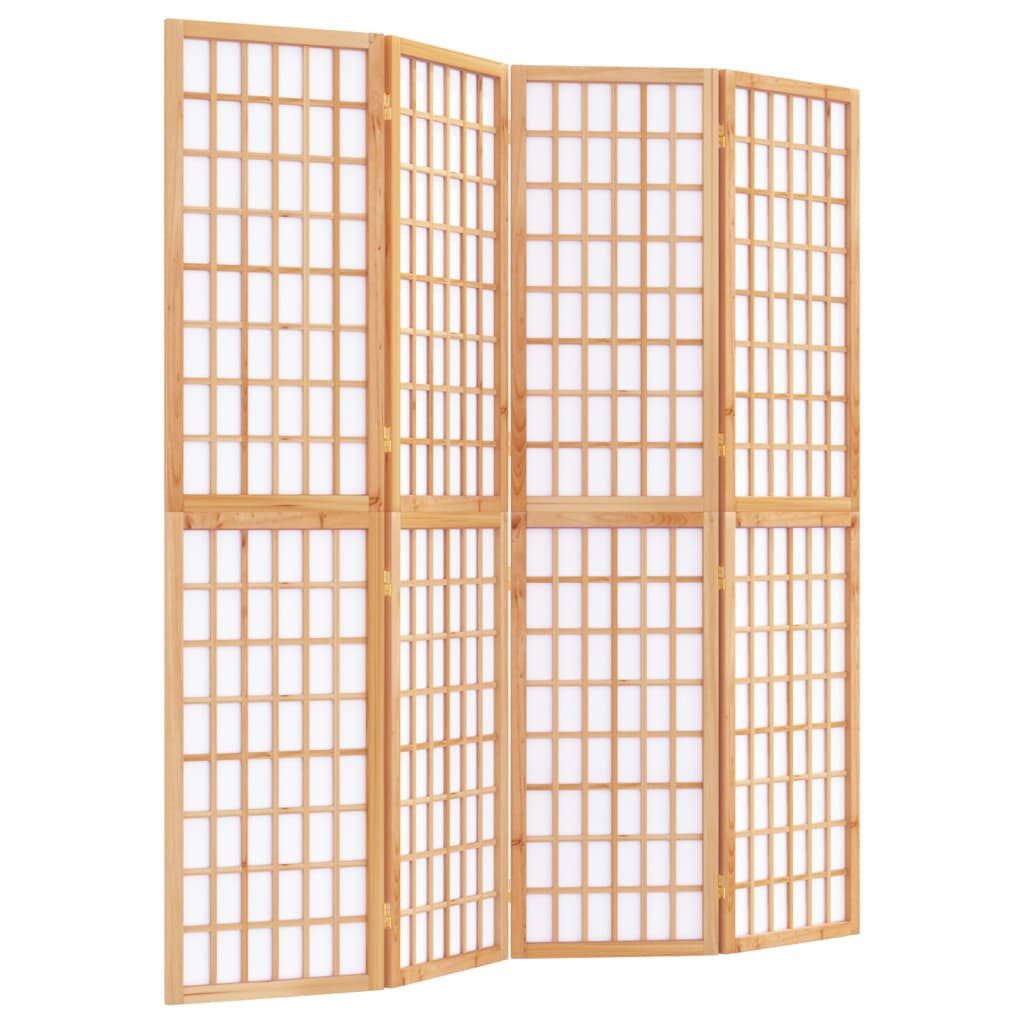vidaXL Raumteiler 4-tlg. Paravent Japanischer Stil Faltbar 160x170 cm, 1-tlg.