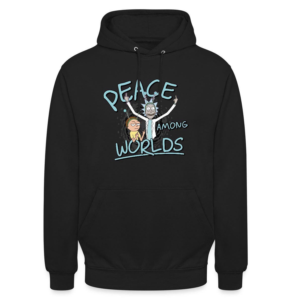 Spreadshirt Hoodie Rick & Morty Peace Among Worlds Unisex Hoodie (1-tlg)