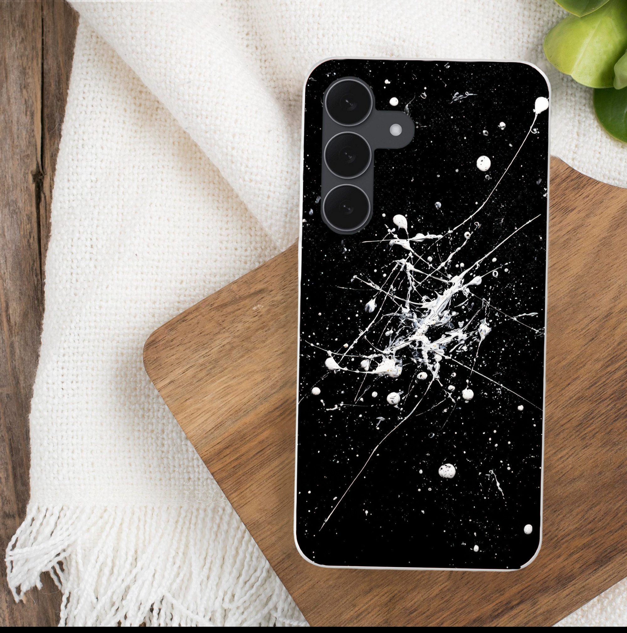 MuchoWow Handyhülle für Samsung Galaxy S25 FE Farbspritzer - Weiß - Abstrakt - Explosion, Smartphone-Bumper, Print, Handy Schutzhülle Dünn