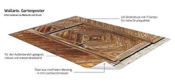 Wallario Sichtschutzzaunmatten Alte Holztür mit diagonalem Muster