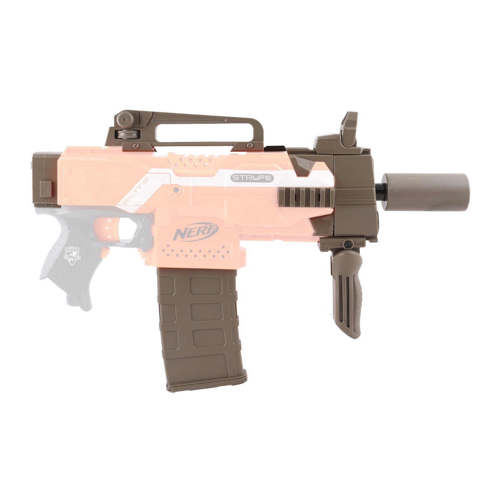 Blasterparts Blaster SMG-Kit 2: Silencer Gun, olive, SMG-Kit 2, olive: Das günstige Modding Kit mit geringen Bastelbedarf.