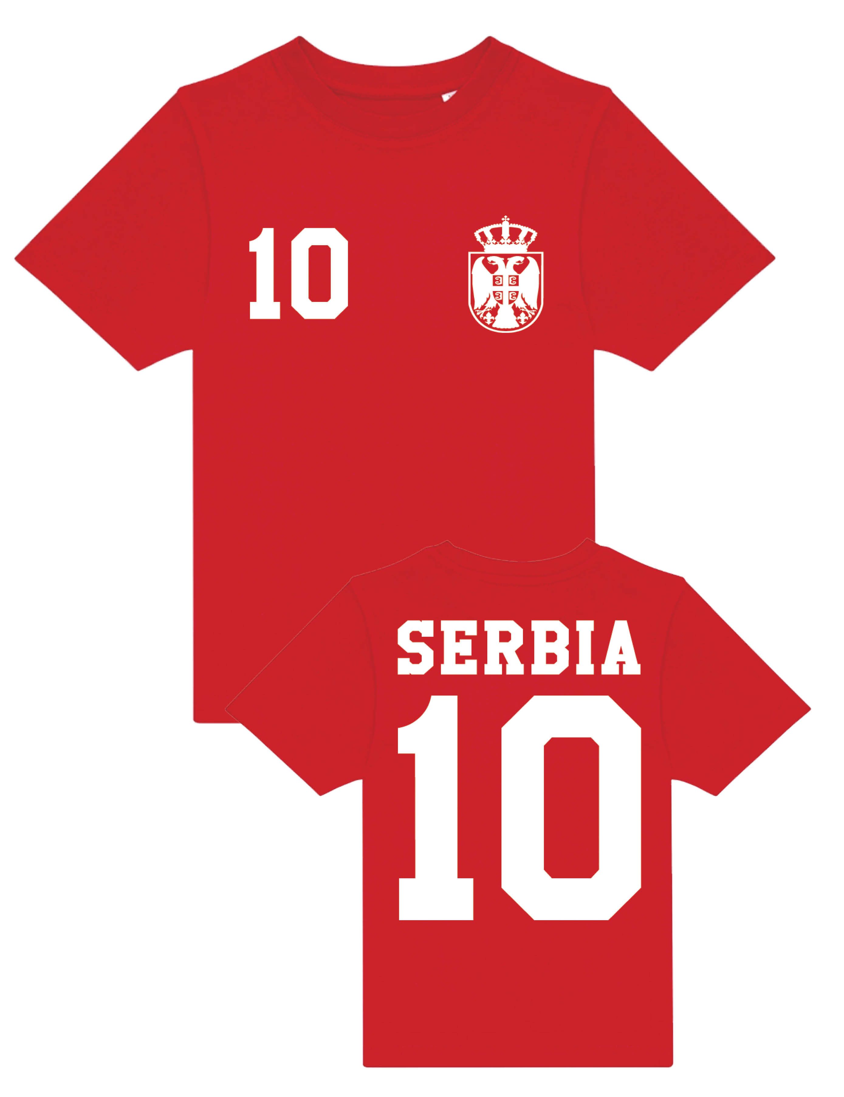 Youth Designz T-Shirt Serbien Kinder T-Shirt im Fußball Trikot Look mit trendigem Motiv