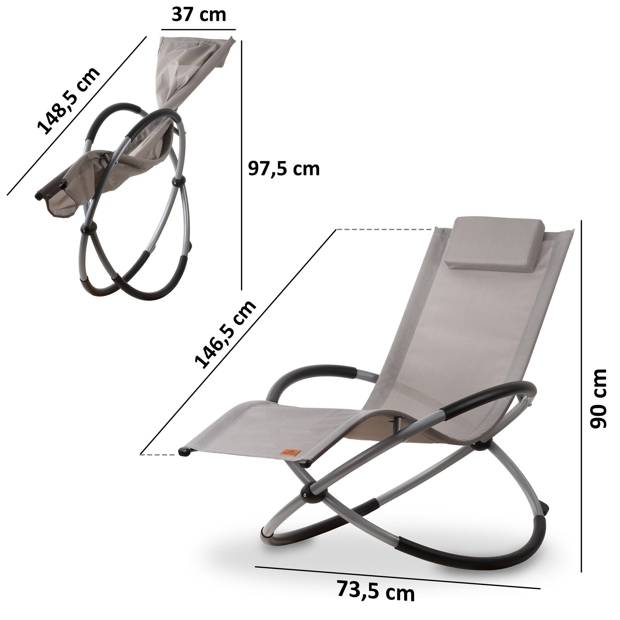 CampFeuer Gartenliege Relaxliege, Grau, Gartenliege klappbar günstig online kaufen