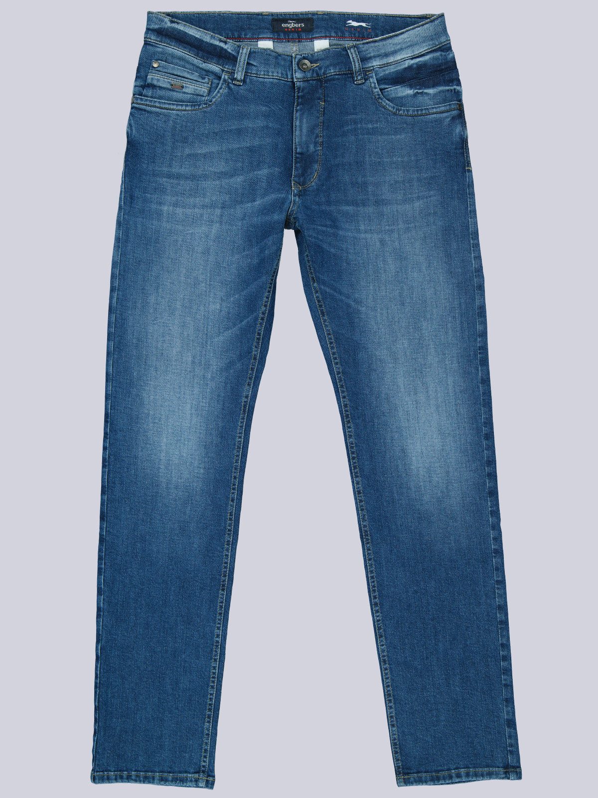 Stretch-Jeans Herren Jeans 5-Pocket Superstretch, Mittelblau