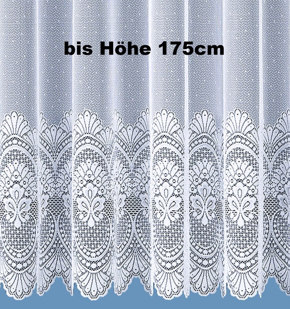 Weckbrodt Gardine "Napoli", Weckbrodt (1 St), Kräuselband, halbtransparent, jacquard, gebogt, Bordüre, Sockel
