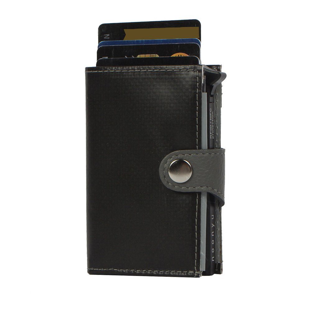 7clouds Mini Geldbörse noonyu single tarpaulin, Kreditkartenbörse aus Upcycling Tarpaulin black