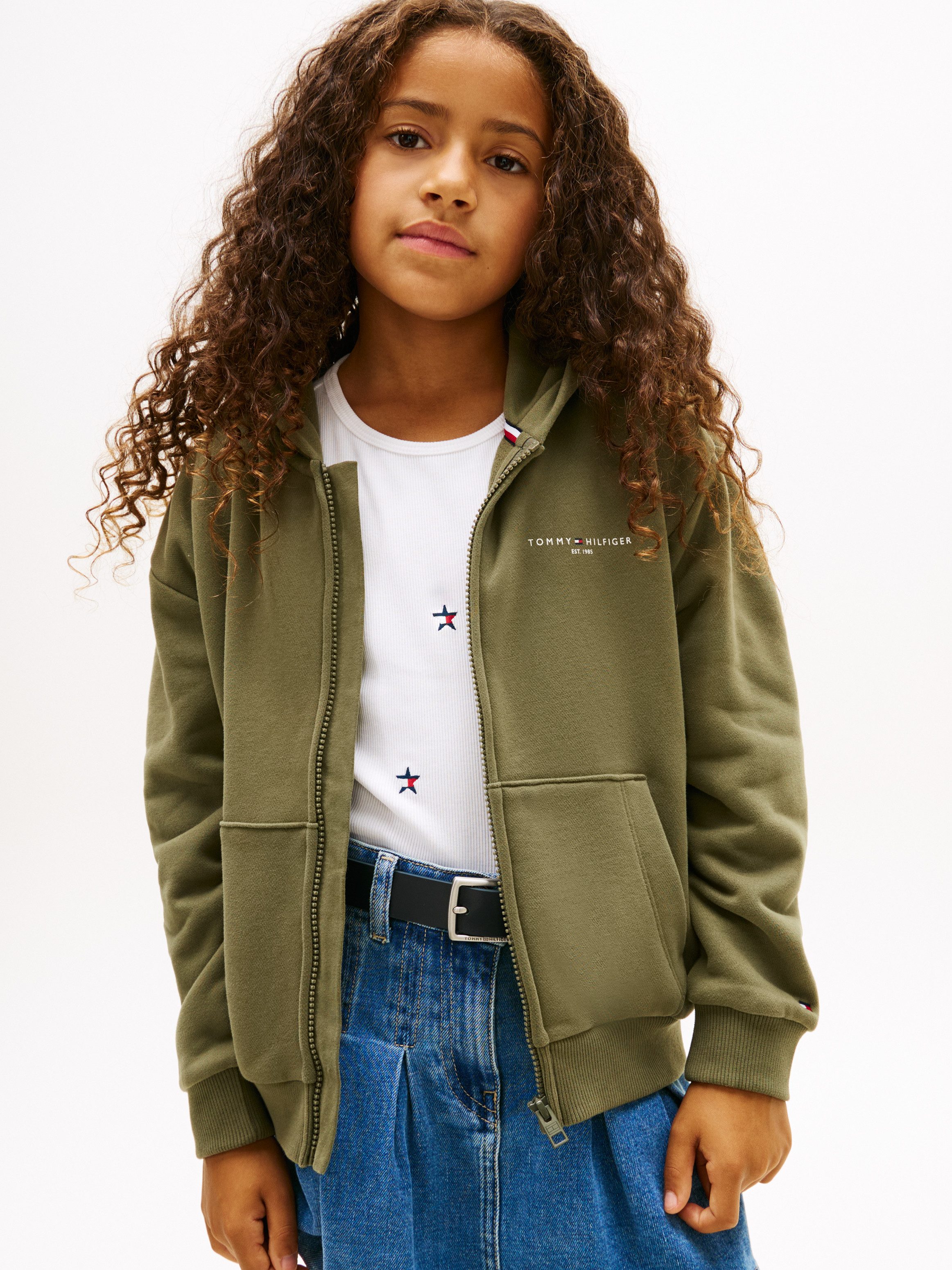 Tommy Hilfiger Kapuzensweatjacke MINI CORP ZIP THROUGH HOODIE Kinder bis 16 Jahre