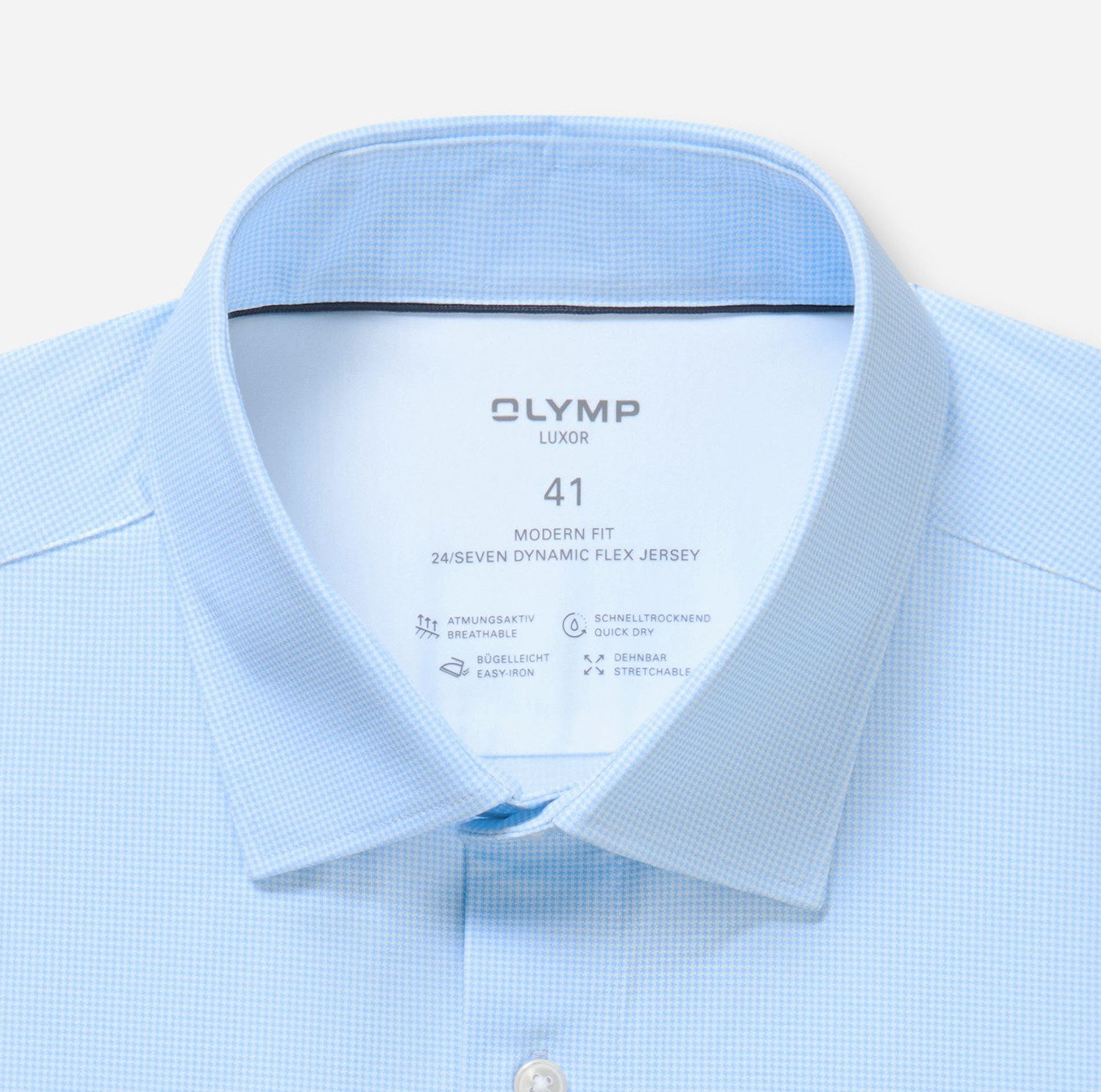 OLYMP Langarmhemd Luxor 24/Seven Businesshemd, Jersey, modern fit, New Kentkragen