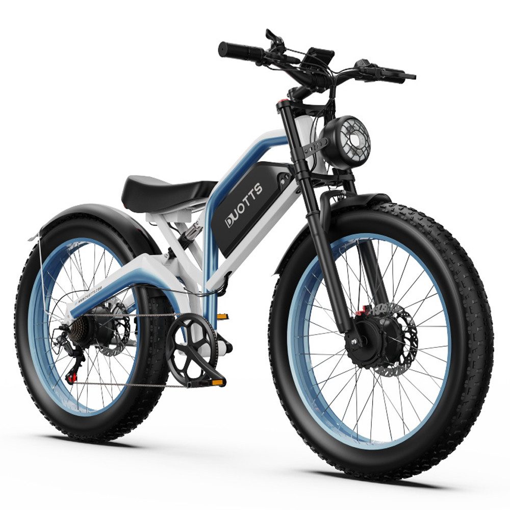DUOTTS E-Bike Mountainbike DUOTTS N26 E-Mountainbike mit Dualmotor, hydraulischen Scheibenbremsen, Kettenschaltung, Frontmotor, Heckmotor, 960 Wh, Elektrofahrrad mit 26x4 Zoll Reifen, perfekt für Geländeabenteuer