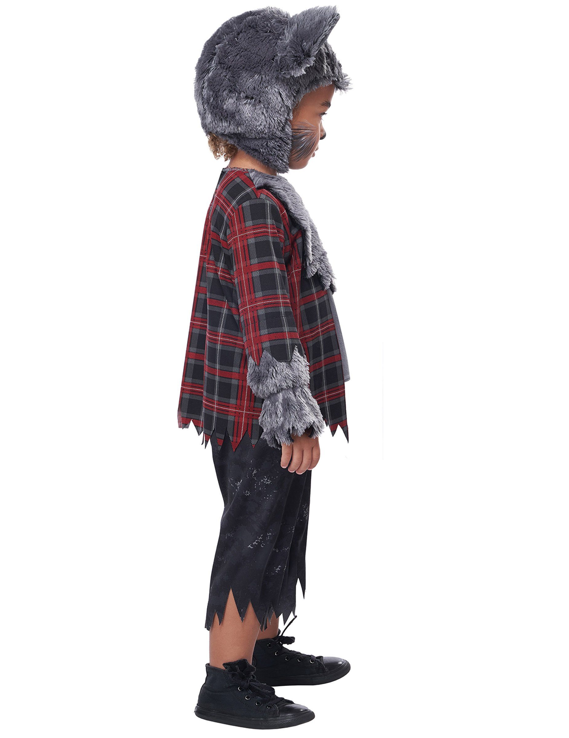 California Costumes Kostüm Werwolf-Kostüm für Jungen im Karohemd Halloween-Kostüm grau-rot