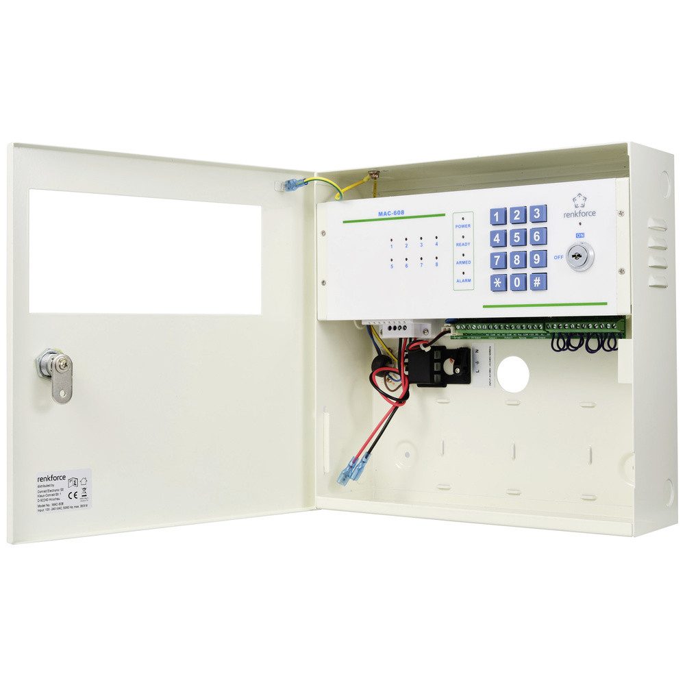 Renkforce Renkforce MAC-608 MAC-608 Alarmzentrale Alarmzonen 8x Drahtgebunden Alarmanlage