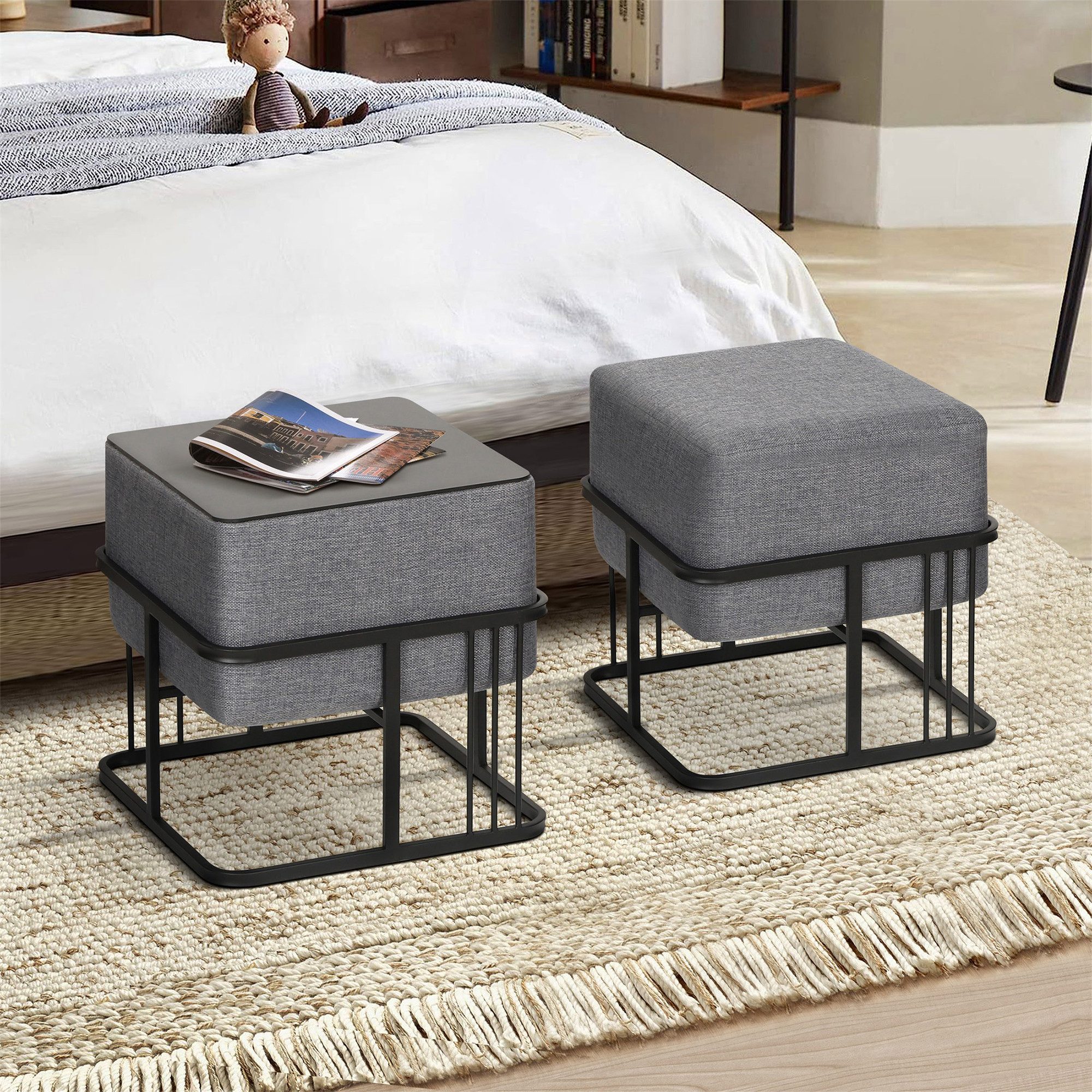 en.casa Sitzhocker (2er Set), »Tas« mit günstig online kaufen