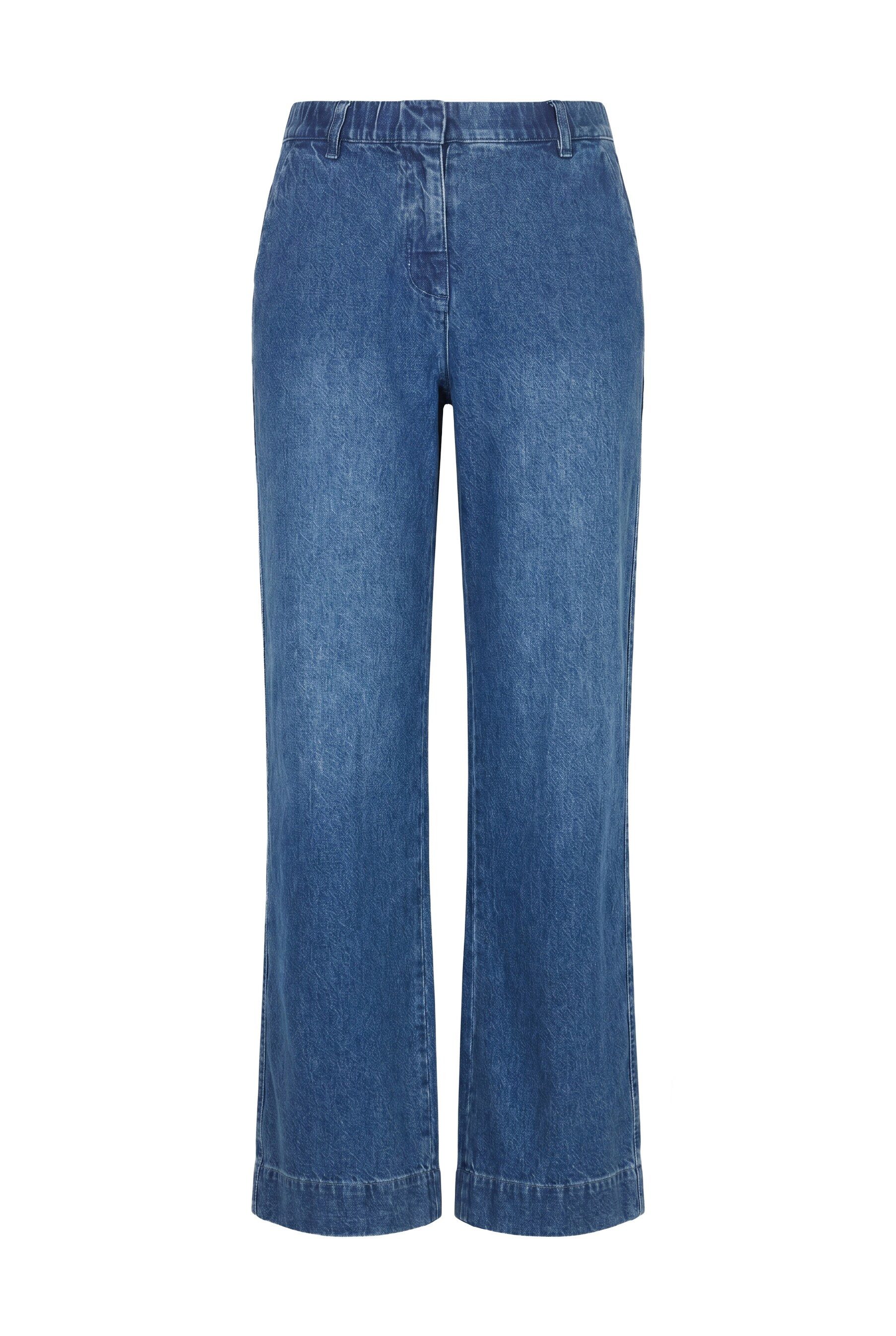 Ulla Popken Regular-fit-Jeans Jeans Mary Bügelfalte weites gerades Bein – Bild 2 von 5